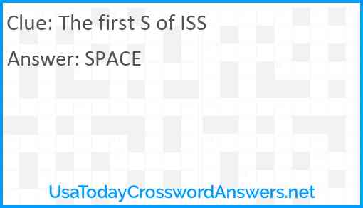 The first S of ISS Answer