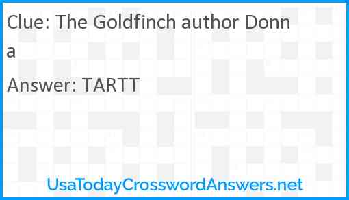 The Goldfinch author Donna Answer