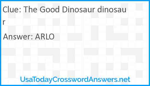 The Good Dinosaur dinosaur Answer