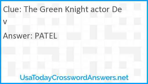 The Green Knight actor Dev Answer