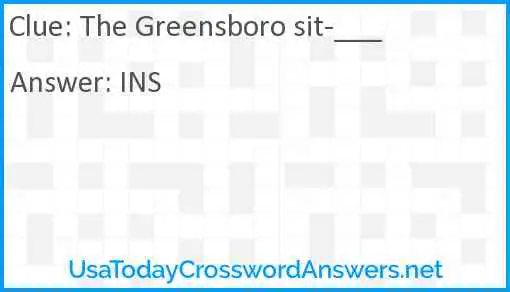 The Greensboro sit-___ Answer