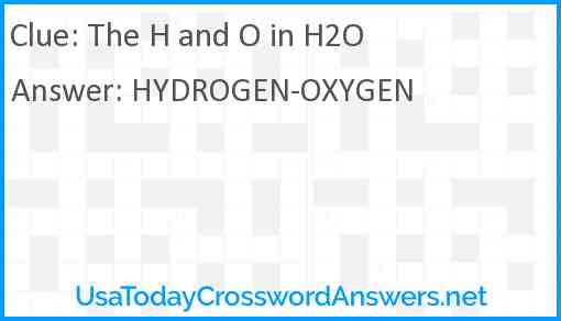 The H and O in H2O Answer