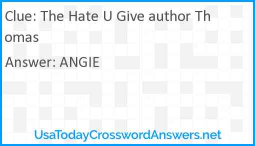 The Hate U Give author Thomas Answer