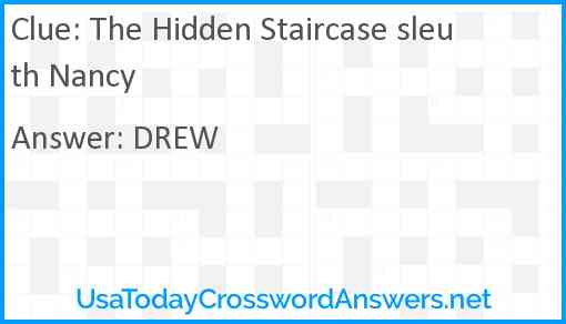 The Hidden Staircase sleuth Nancy Answer