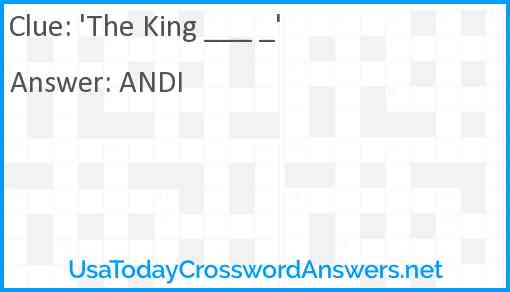 The ___ King Answer