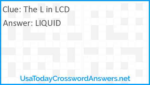 The L in LCD Answer