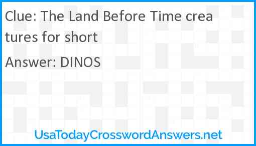 The Land Before Time creatures for short Answer