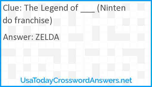 The Legend of ___ (Nintendo franchise) Answer