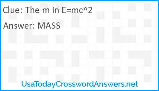 The m in E=mc^2 Answer