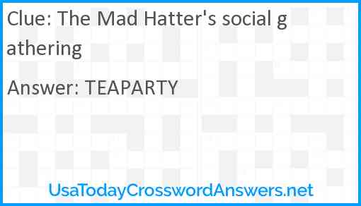 The Mad Hatter's social gathering Answer