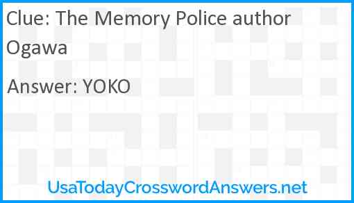 The Memory Police author Ogawa Answer