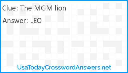 The MGM lion Answer