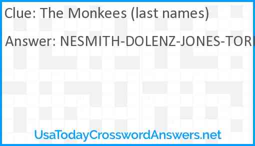 The Monkees (last names) Answer