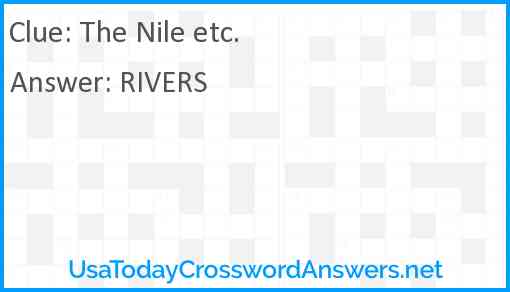 The Nile etc. Answer