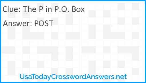 The P in P.O. Box Answer