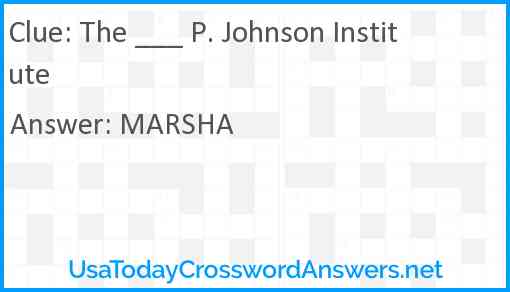 The ___ P. Johnson Institute Answer