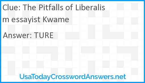The Pitfalls of Liberalism essayist Kwame Answer