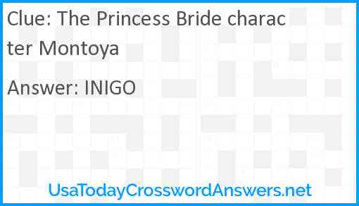 The Princess Bride character Montoya Answer