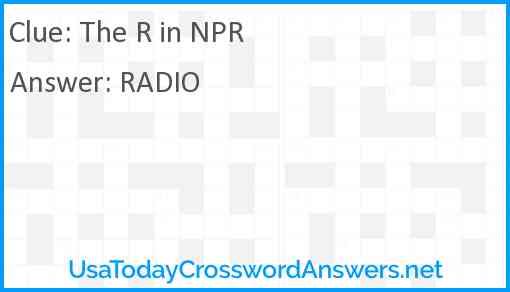 The R in NPR Answer