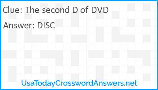 The second D of DVD Answer