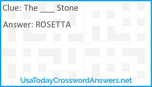 The ___ Stone Answer