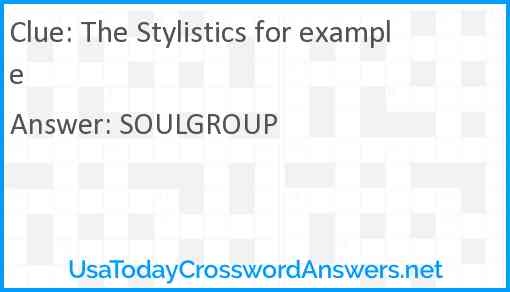 The Stylistics for example Answer