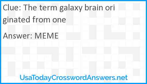 The term galaxy brain originated from one Answer