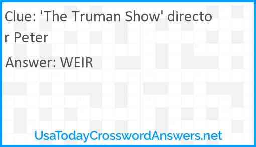 'The Truman Show' director Peter Answer