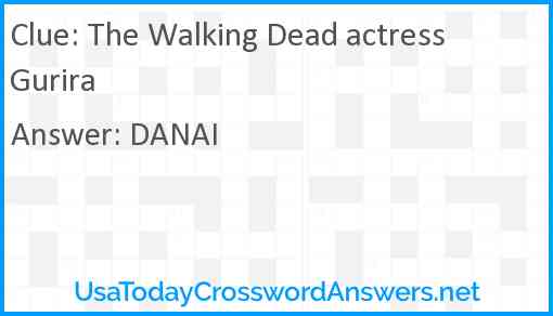 The Walking Dead actress Gurira Answer