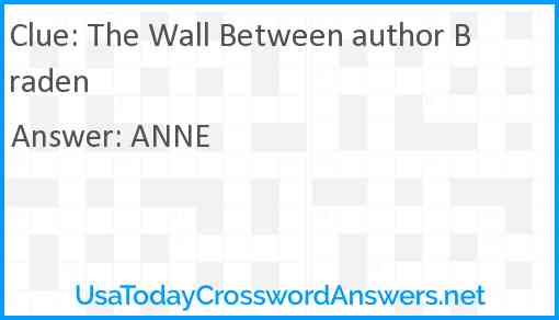 The Wall Between author Braden Answer