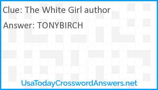 The White Girl author Answer