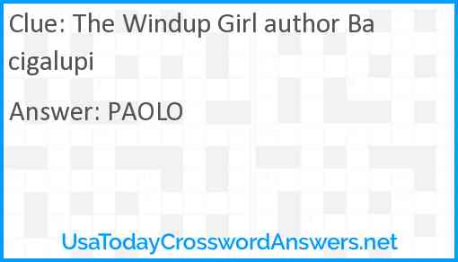 The Windup Girl author Bacigalupi Answer