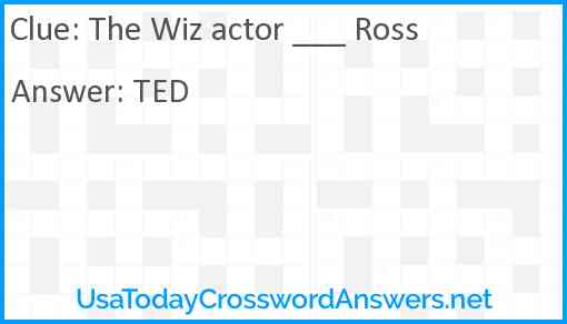 The Wiz actor ___ Ross Answer