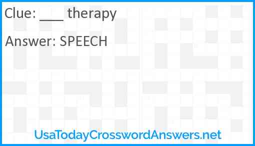 ___ therapy Answer