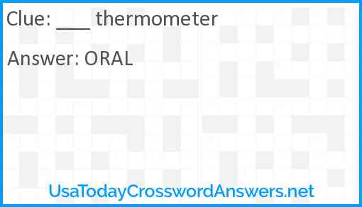 ___ thermometer Answer