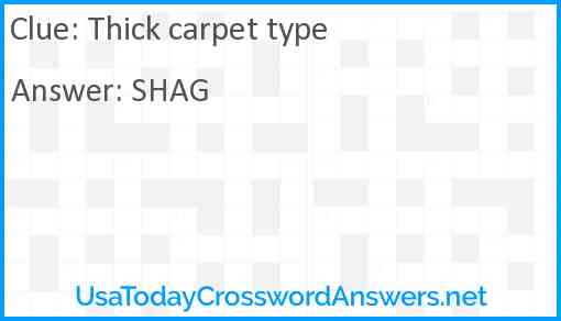 Thick carpet type Answer