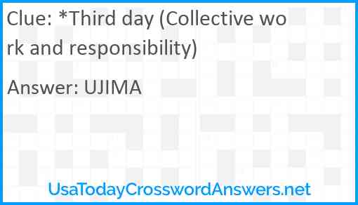 *Third day (Collective work and responsibility) Answer