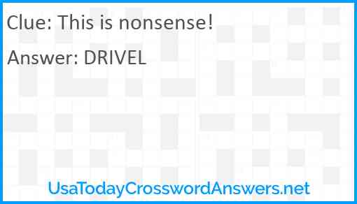 This is nonsense! Answer