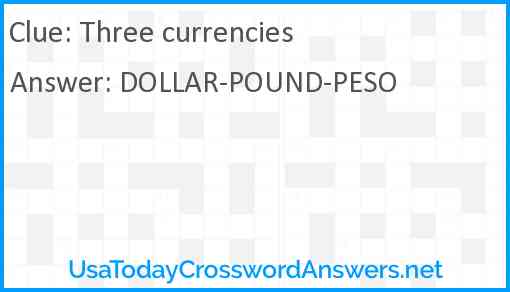 Three currencies Answer