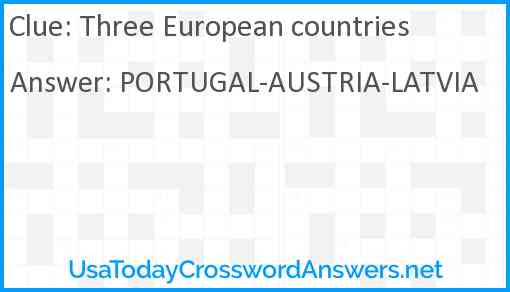 Three European countries Answer