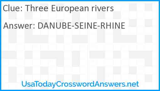 Three European rivers Answer