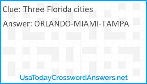 Three Florida cities Answer