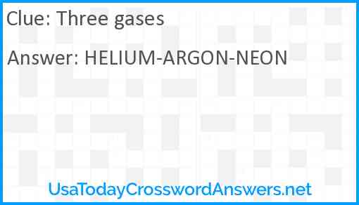 Three gases Answer