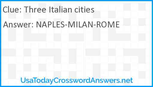 Three Italian cities Answer