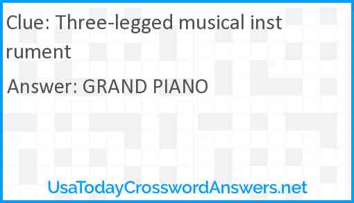 Three-legged musical instrument Answer