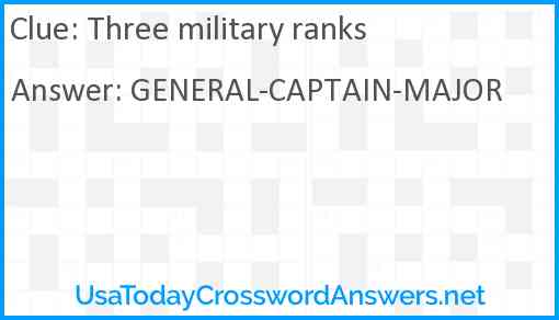 Three military ranks Answer