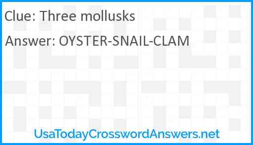 Three mollusks Answer