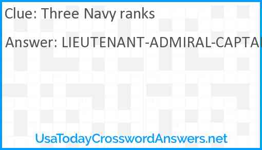 Three Navy ranks Answer