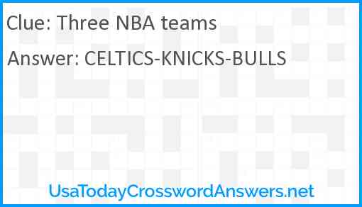Three NBA teams Answer