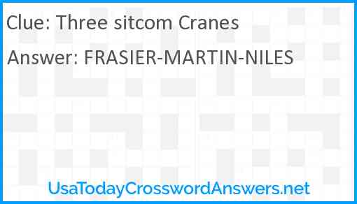 Three sitcom Cranes Answer